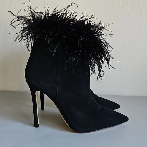 MICHAEL Michael Kors Whitby Feather Trim Suede Ankle Boot - Picture 1 of 7